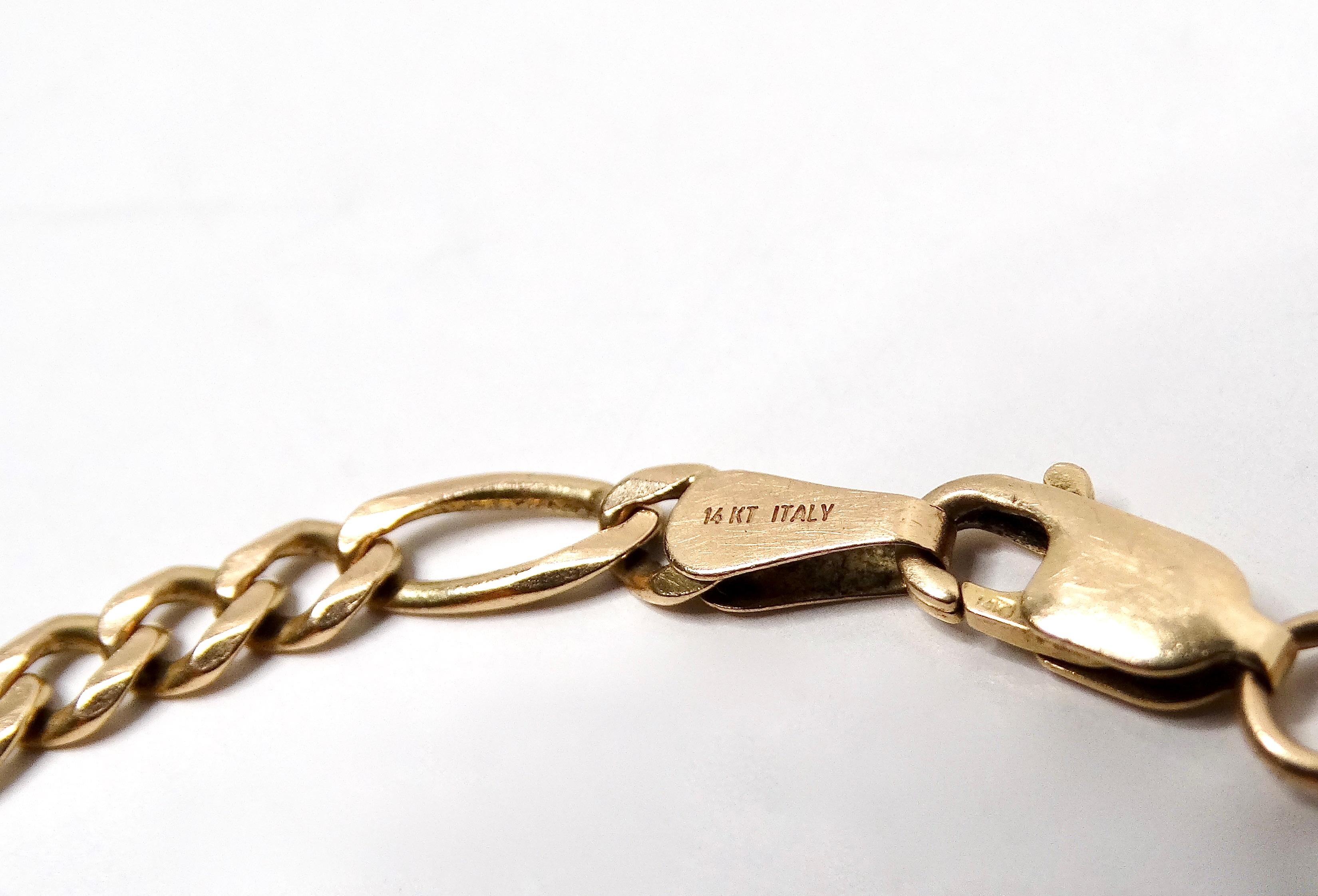 Bracelet italien à maillons en chaîne en or 14k circa 1990 Bon état - En vente à Scottsdale, AZ