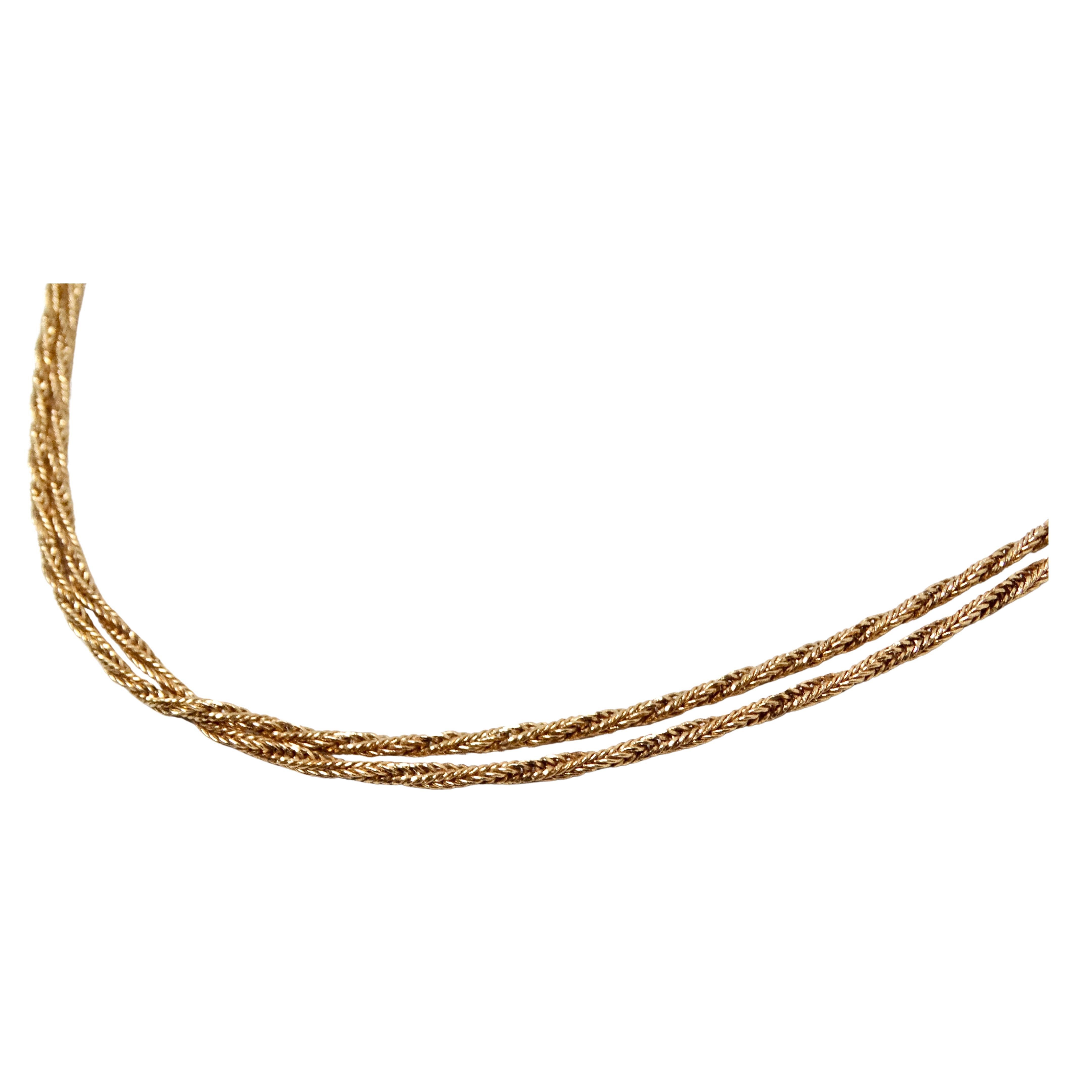 Collana lunga a catena in oro 14k, anni '90 circa In condizioni buone in vendita a Scottsdale, AZ