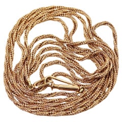Long 14k Gold Rope Chain Necklace circa 1990s