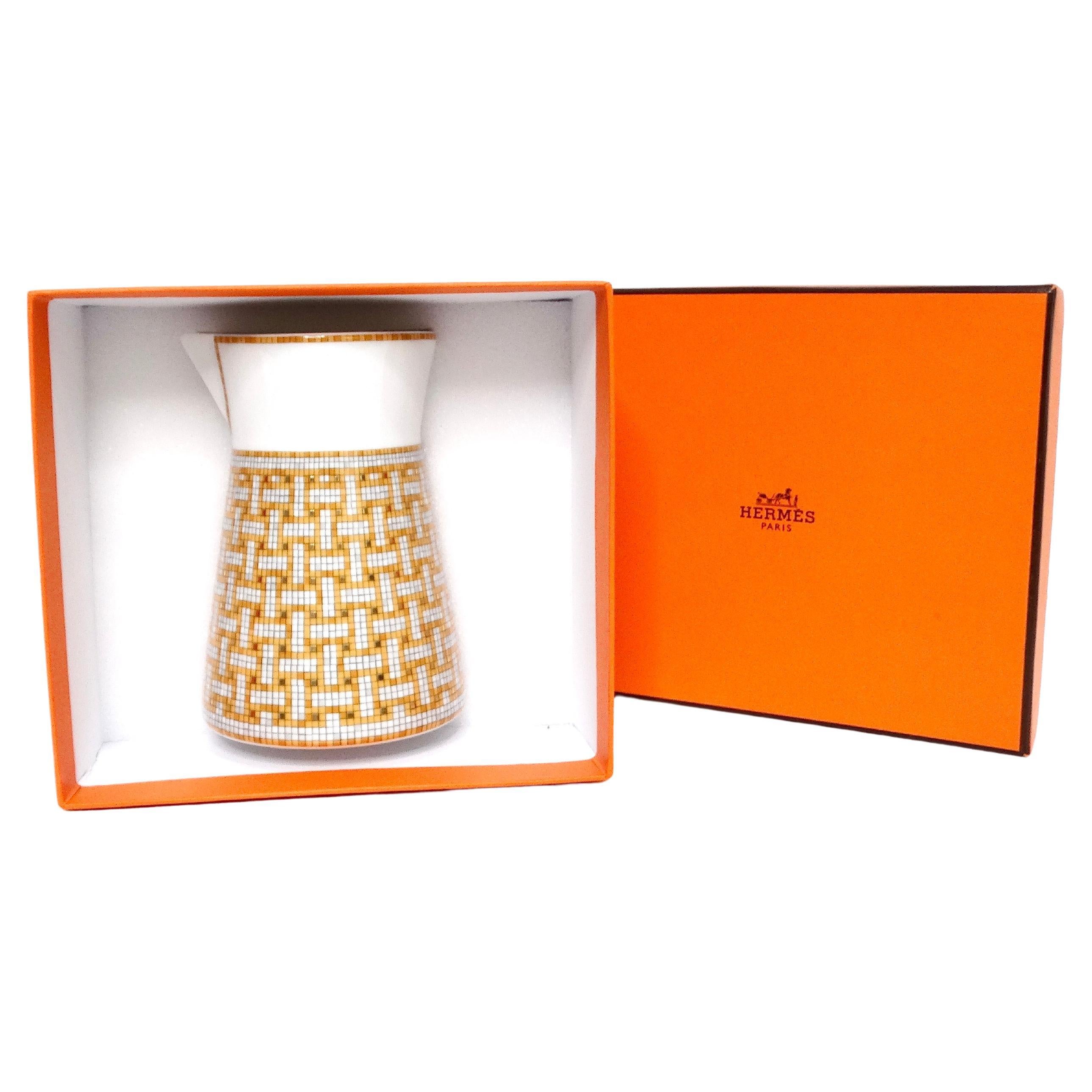 Hermes Mosaique au 24 Van Quatre Or Porcelaine Crémier Pot à lait en vente 3