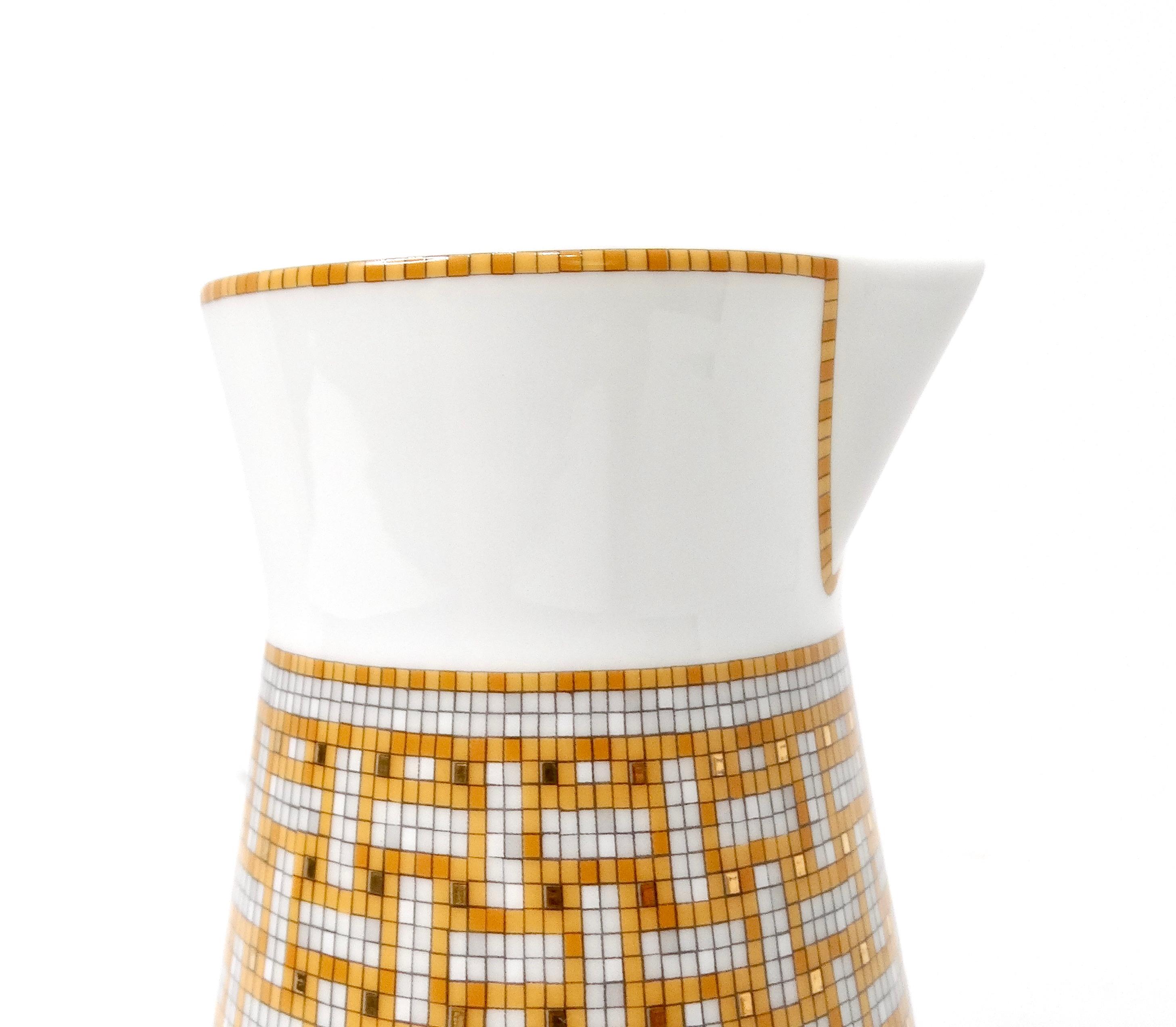 Hermes Mosaique au 24 Van Quatre Or Porcelaine Crémier Pot à lait Bon état - En vente à Scottsdale, AZ