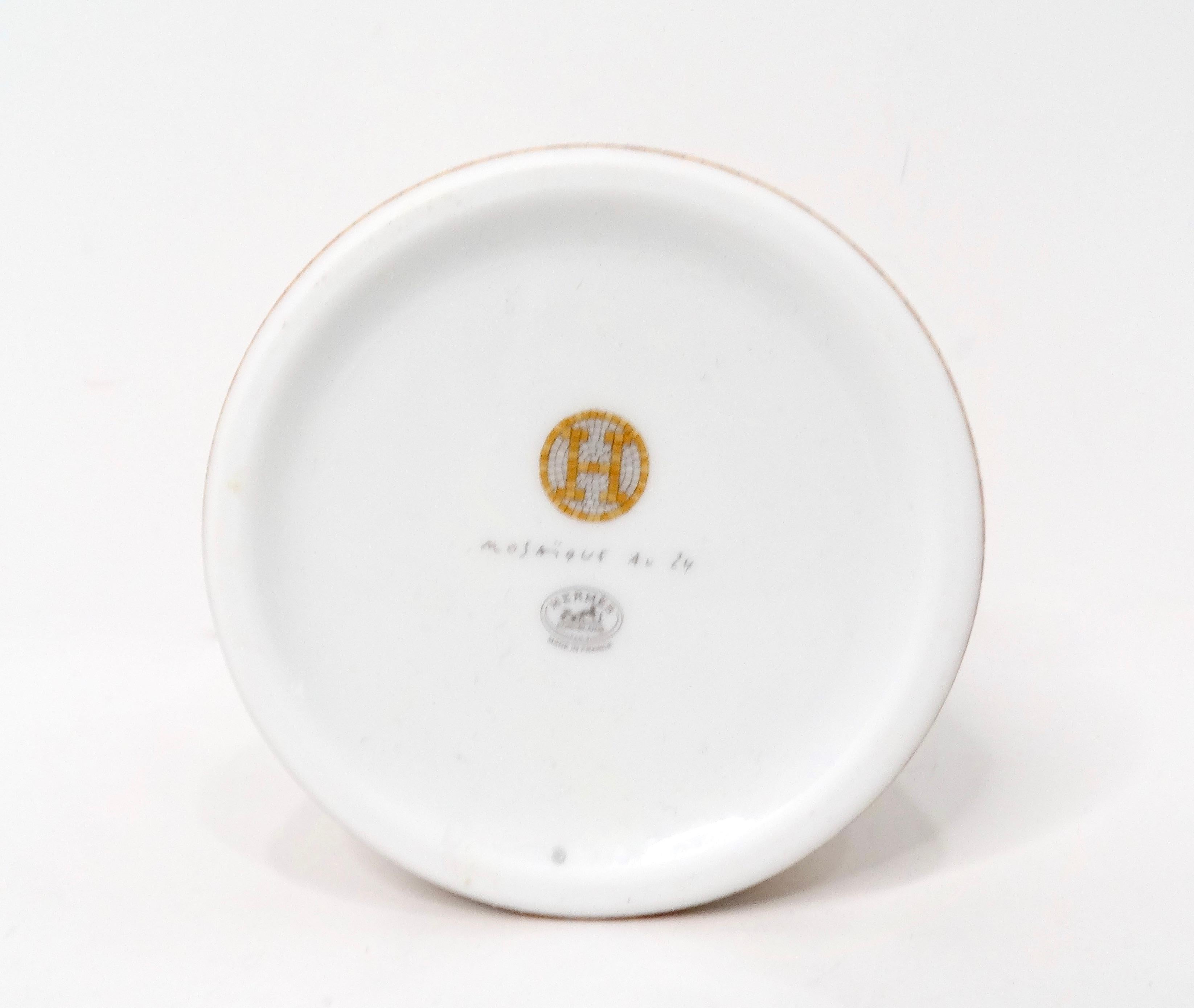 Hermes Mosaique au 24 Van Quatre Or Porcelaine Crémier Pot à lait en vente 2