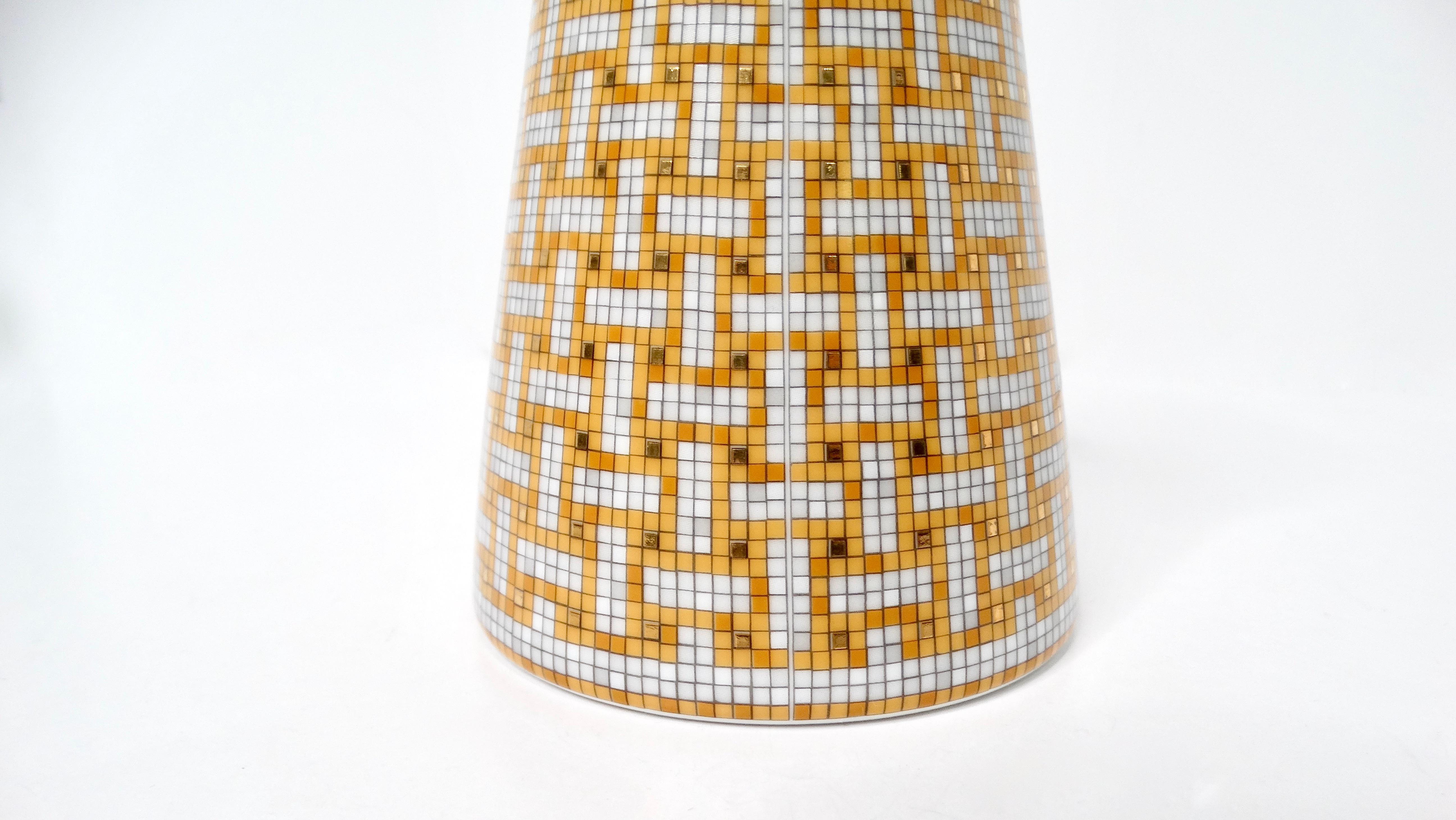 Hermes Mosaique au 24 Van Quatre Or Porcelaine Crémier Pot à lait Unisexe en vente