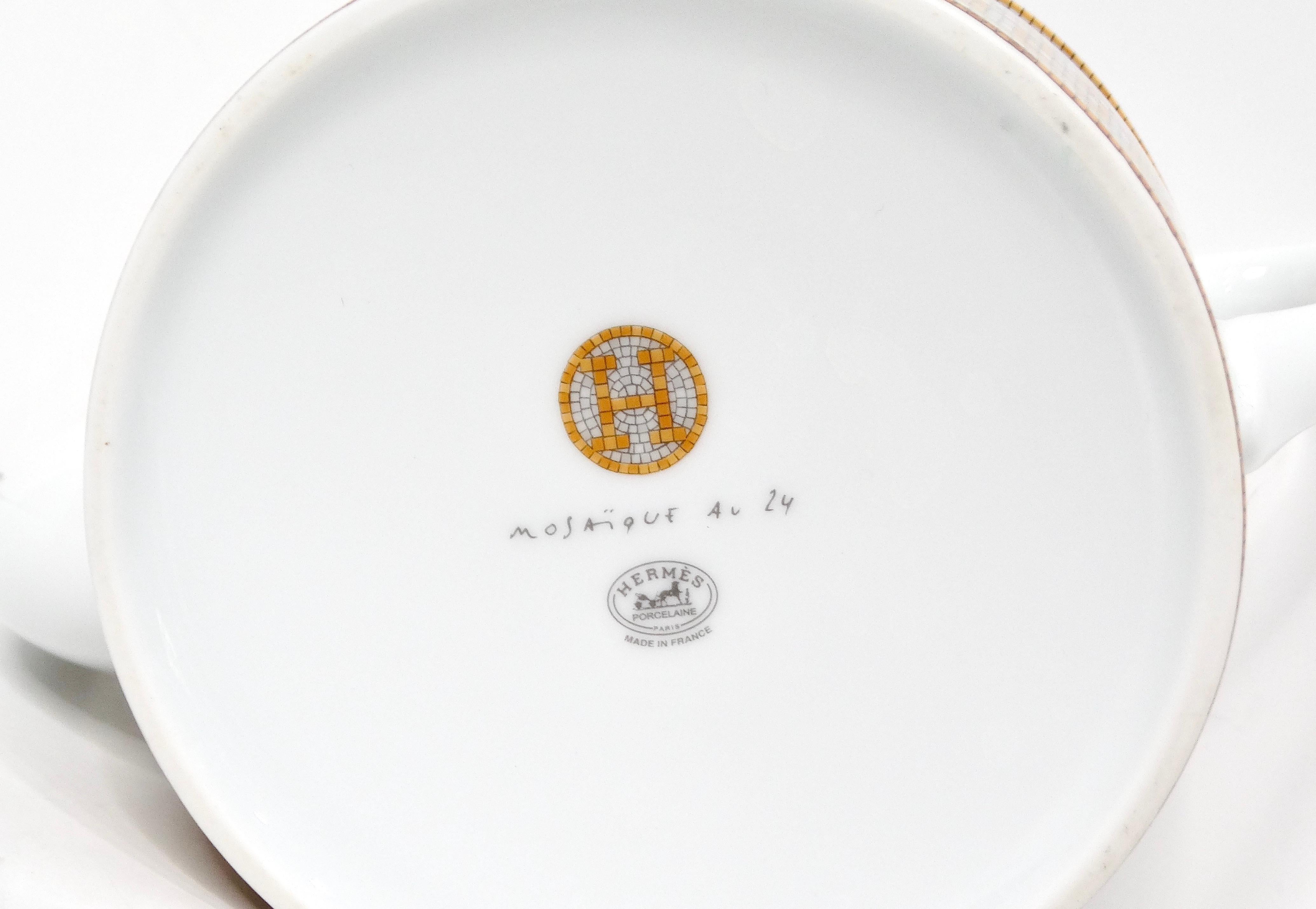 da uomo o donna Mosaique di Hermes in porcellana d'oro 24 Van Quatre in vendita