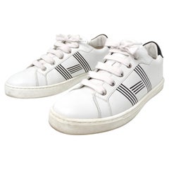 Hermes Advantage - Baskets en cuir blanc et noir