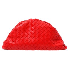 Bottega Veneta Red Nappa Maxi Intrecciato The Pouch Clutch