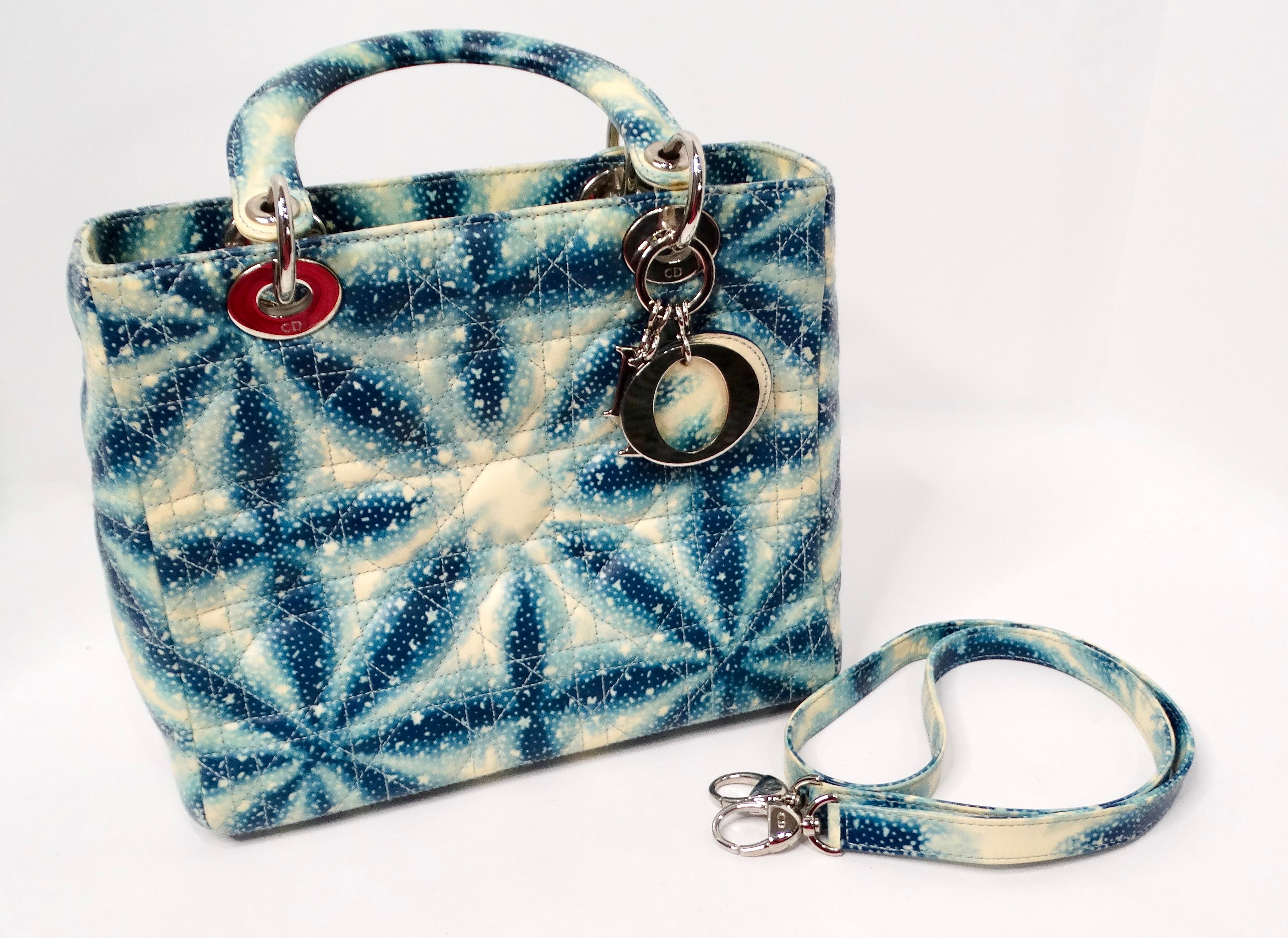 Bleu John Galliano for Christian Dior Galaxy Print Lady Dior Handbag S/S 2011 en vente
