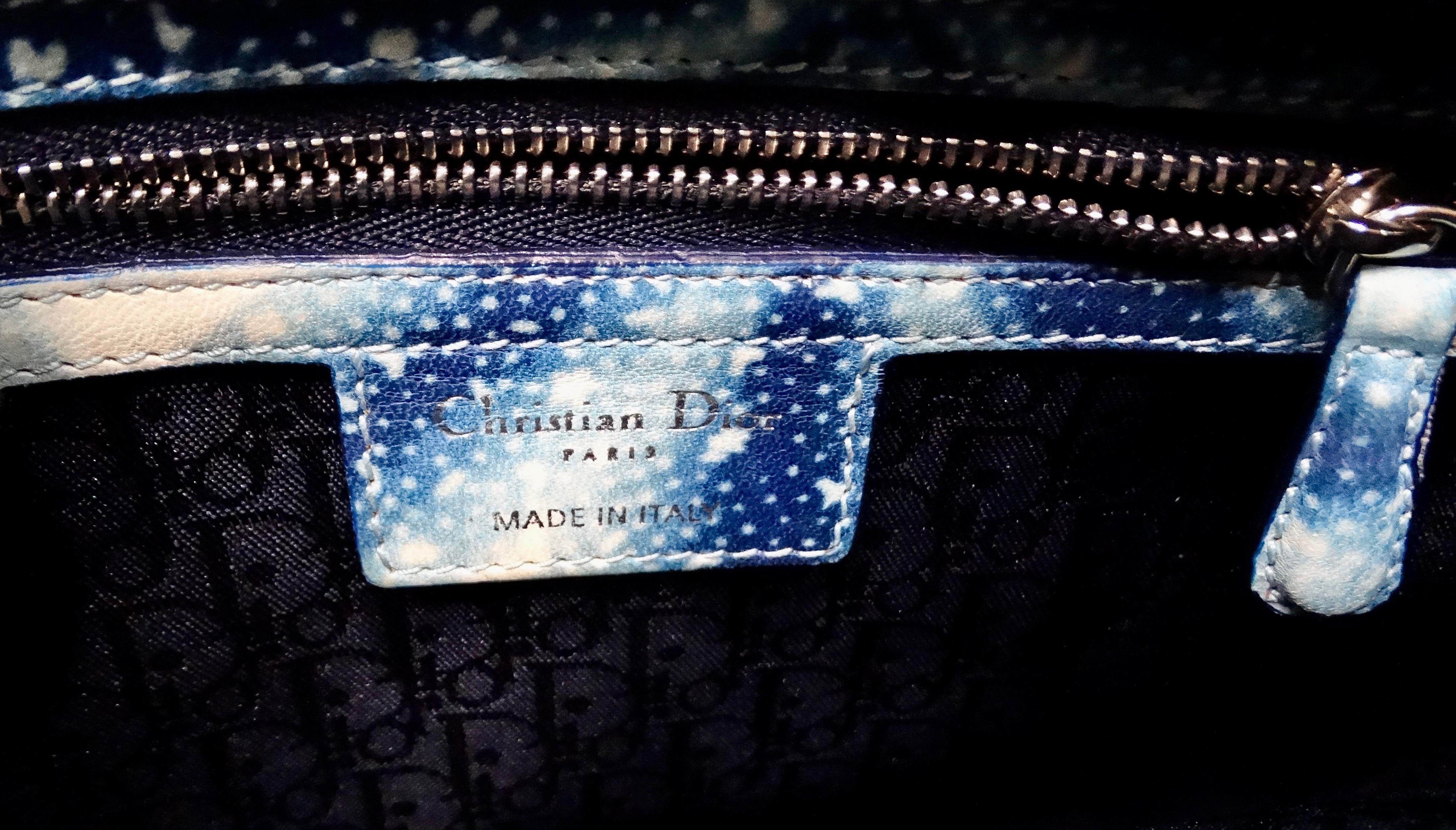 John Galliano for Christian Dior Galaxy Print Lady Dior Handbag S/S 2011 en vente 9