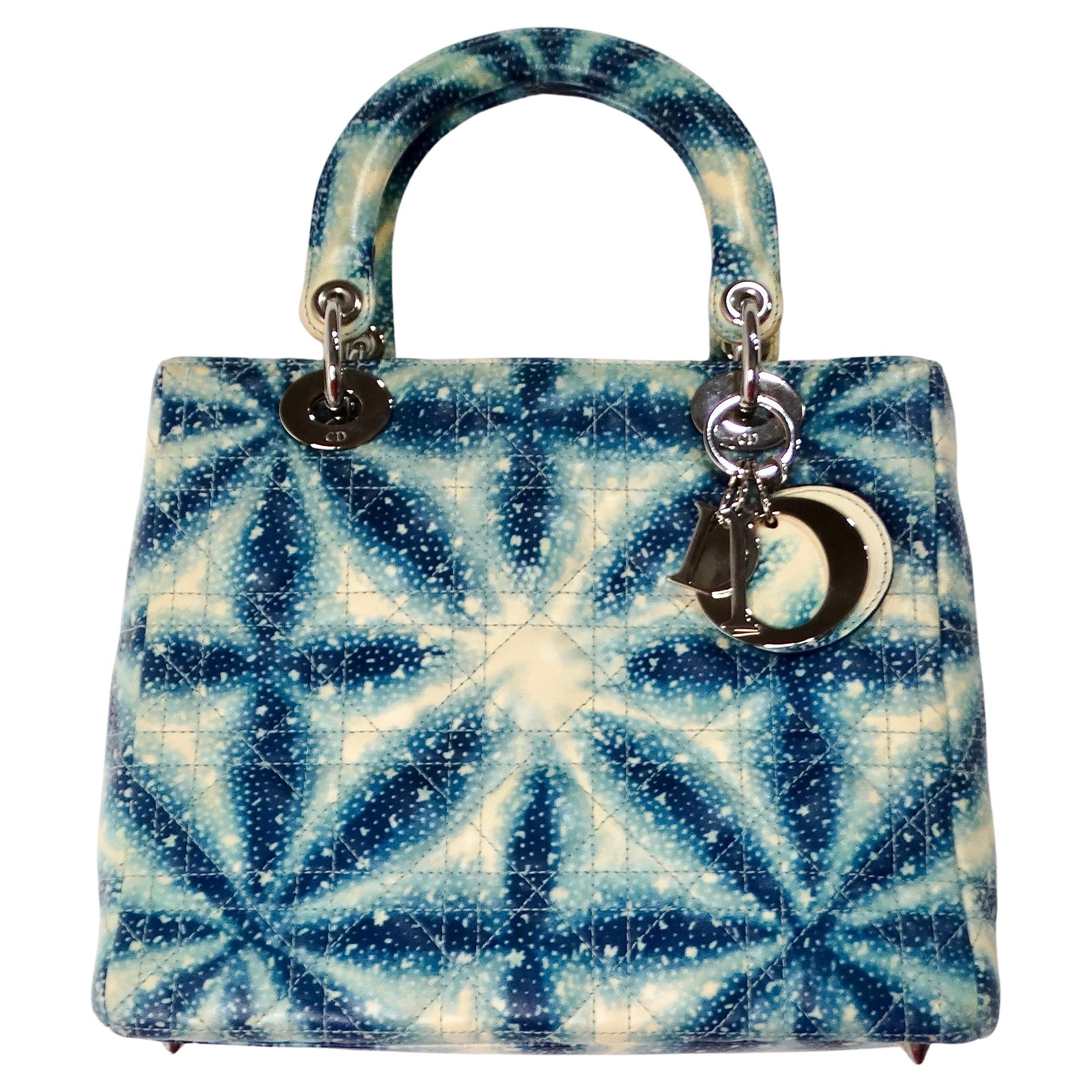 John Galliano for Christian Dior Galaxy Print Lady Dior Handbag S/S 2011 en vente