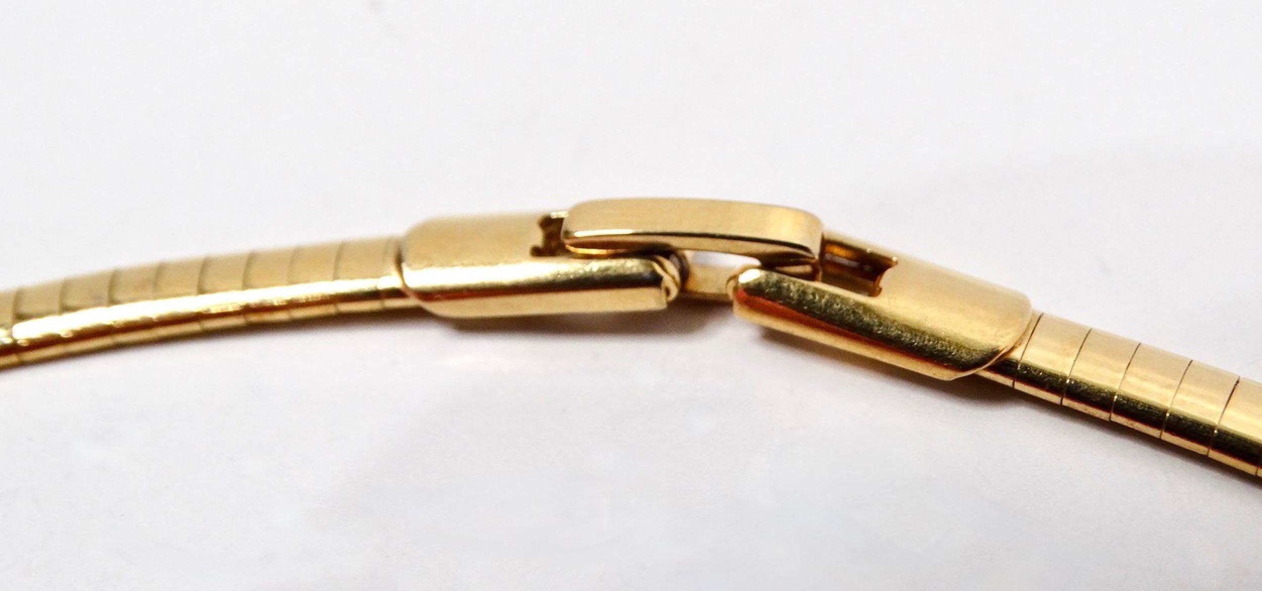 Collana Omega in oro giallo italiano 14k, anni '80 circa In condizioni buone in vendita a Scottsdale, AZ