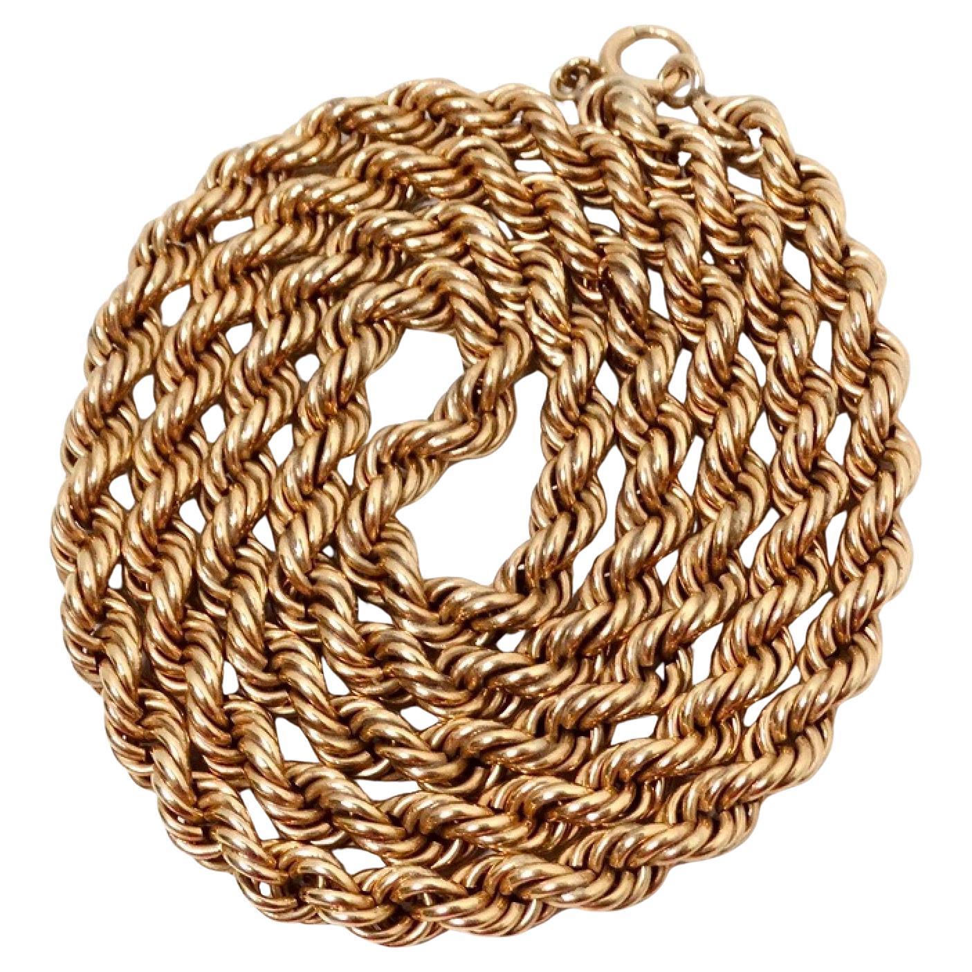 Collana a catena in oro italiano 14k circa anni '80 in vendita