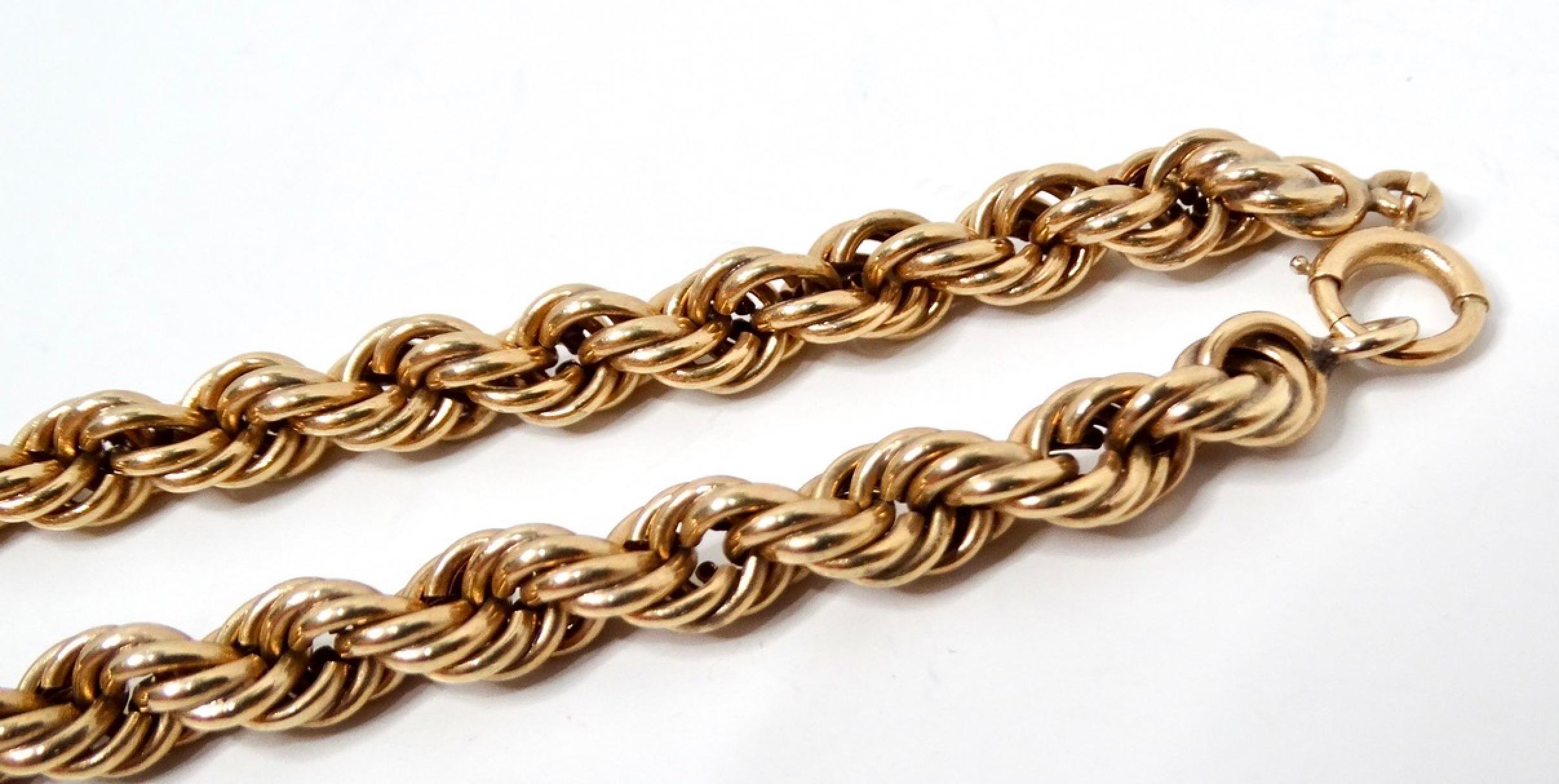 Collana a catena in oro italiano 14k circa anni '80 In condizioni buone in vendita a Scottsdale, AZ