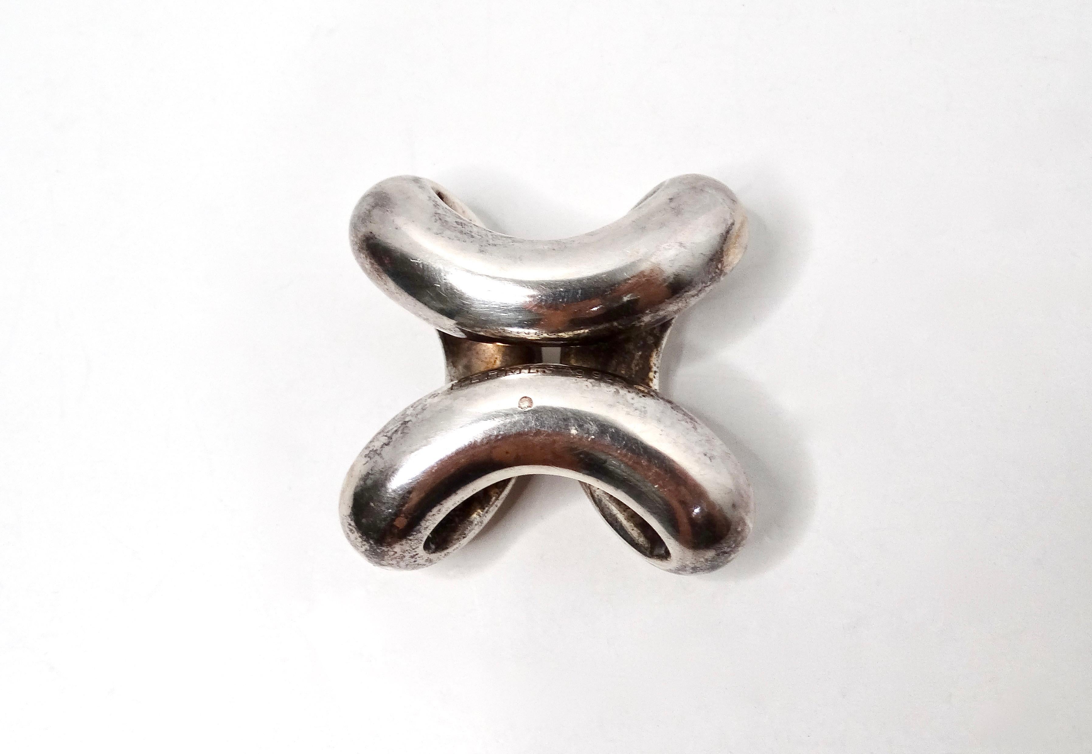 Hermes Lima GM Large 925 Silver Geometric Pendent For Sale 1