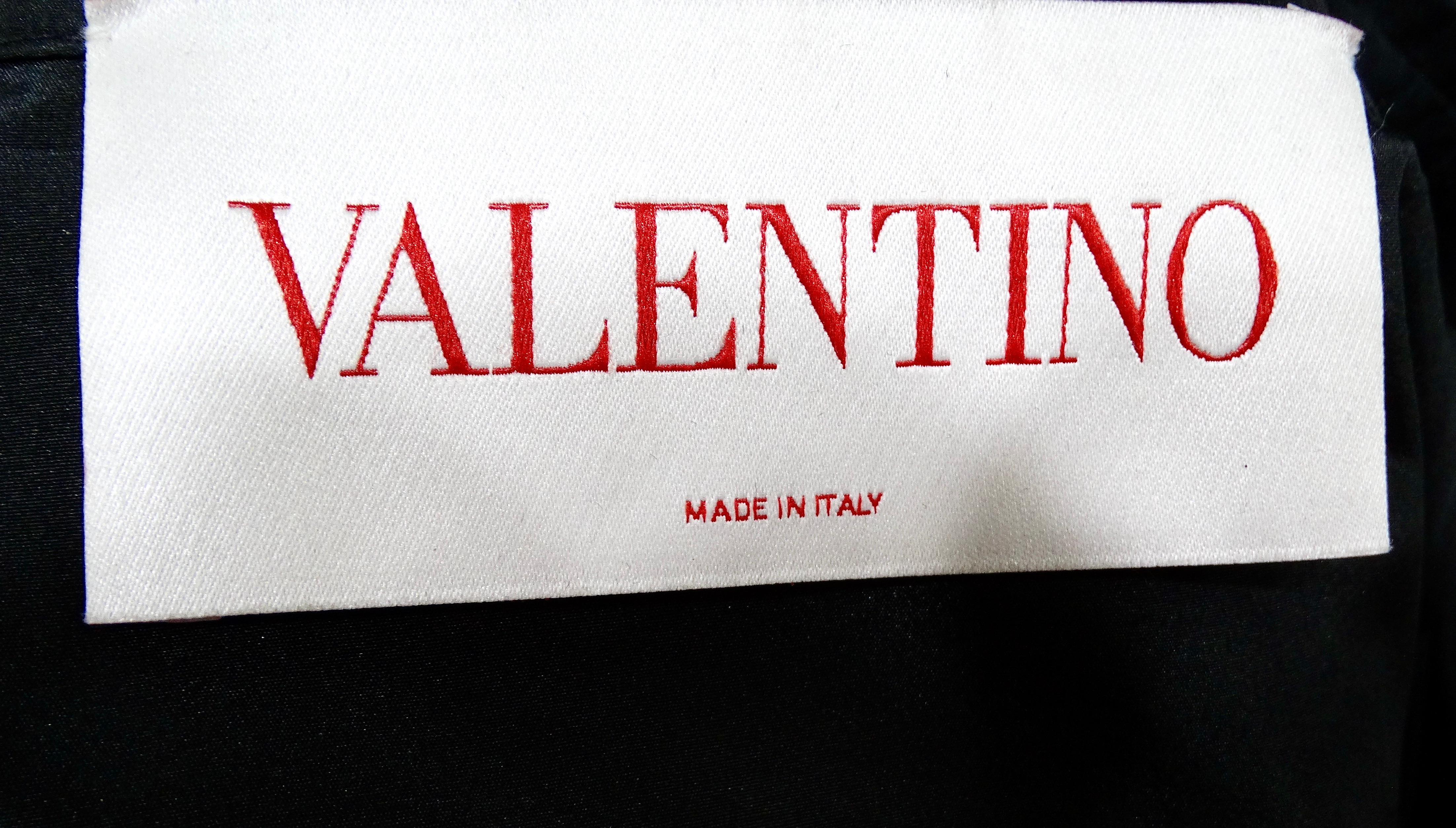 Valentino Abito camicia a maniche lunghe in taffettà di seta nero con bottoni in vendita 5