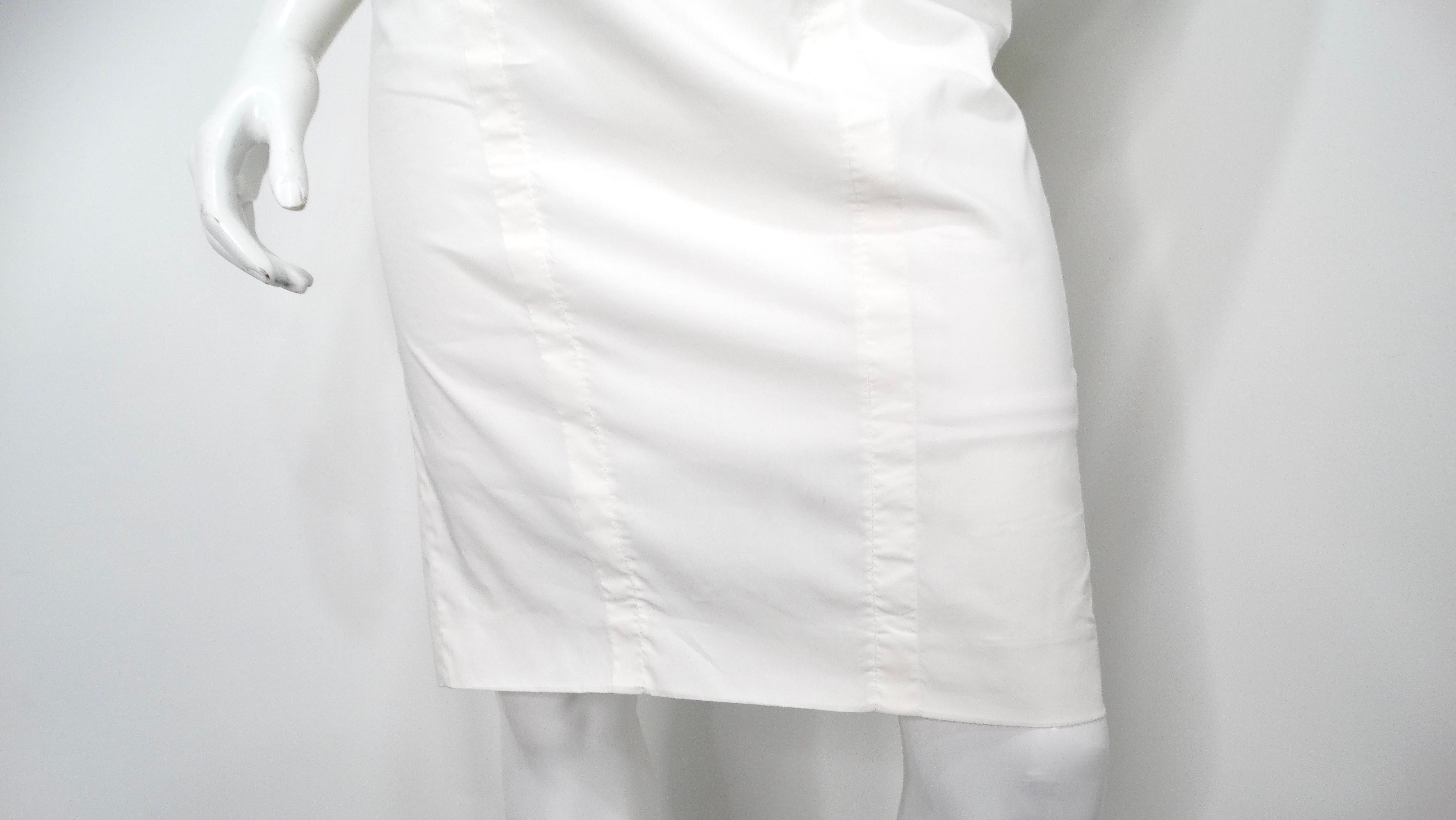 Donna Abito Shift con zip e occhielli di Prada in bianco e oro in vendita