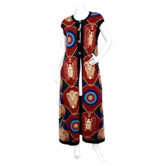 Chanel Scarab Egyptian Print Long Cashmere Sweater Vest Runway 2019