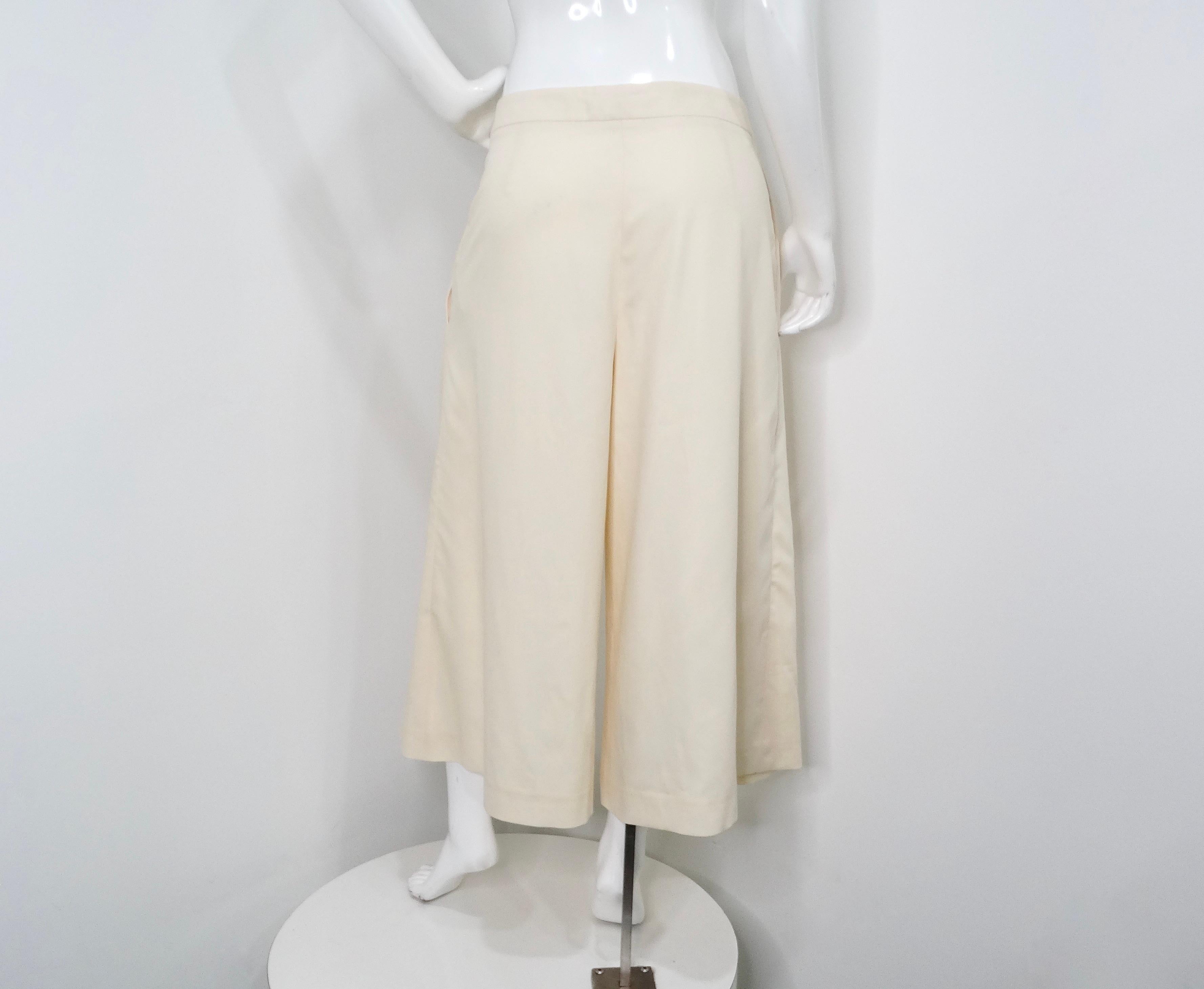 Stella McCartney - Pantalon court à jambes larges - Crème en vente 2
