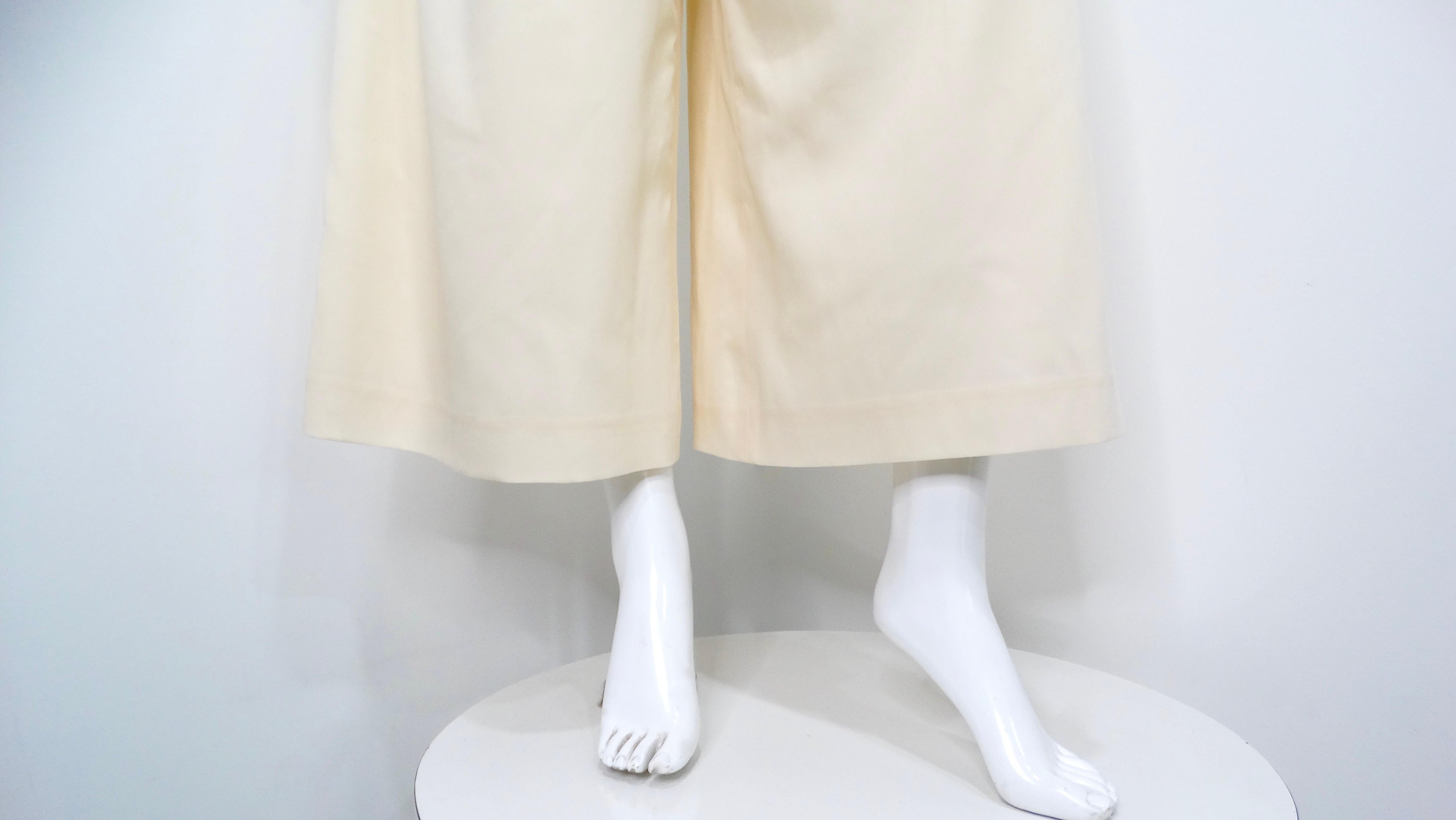 Beige Stella McCartney - Pantalon court à jambes larges - Crème en vente