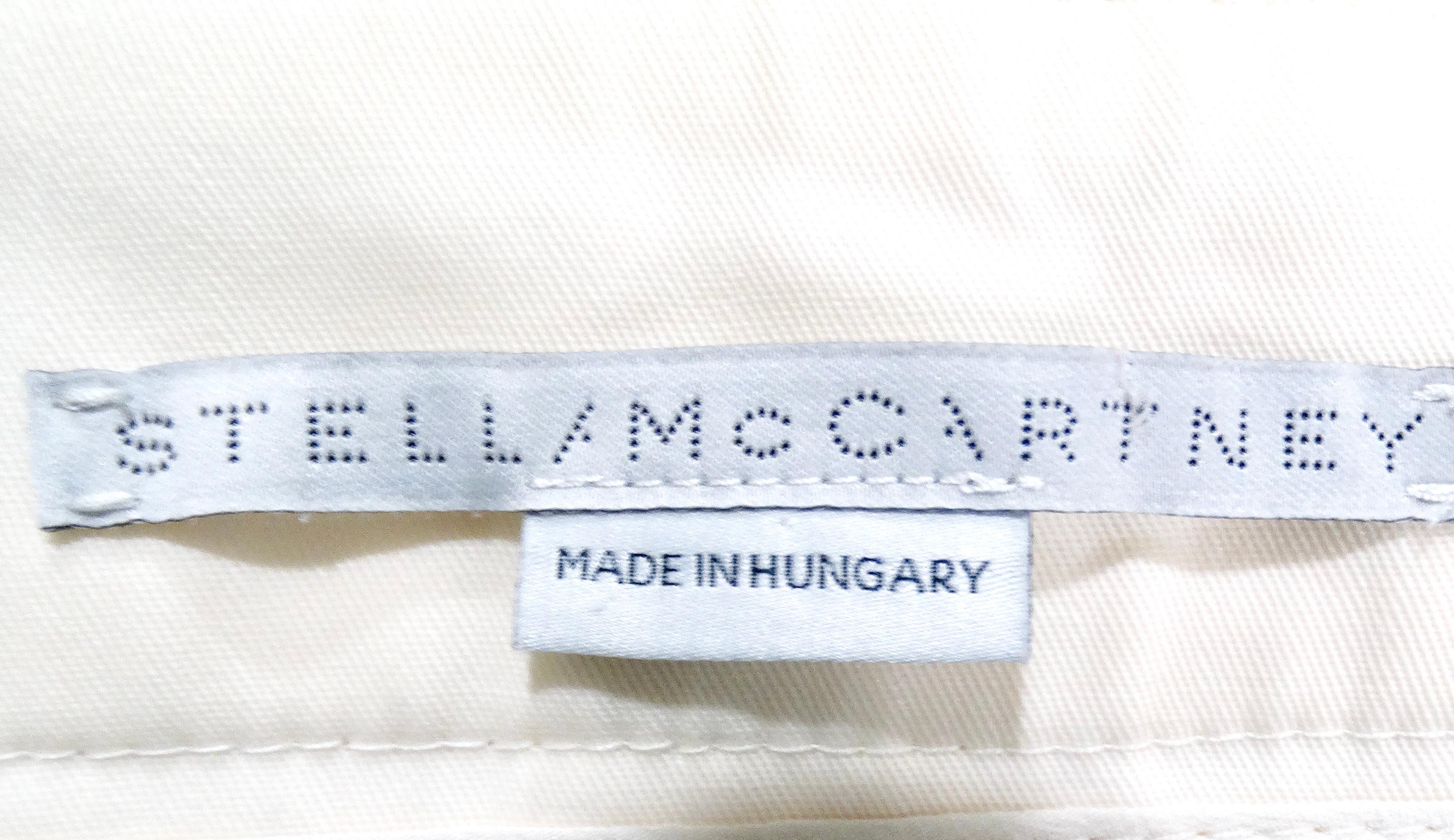Stella McCartney - Pantalon court à jambes larges - Crème en vente 3