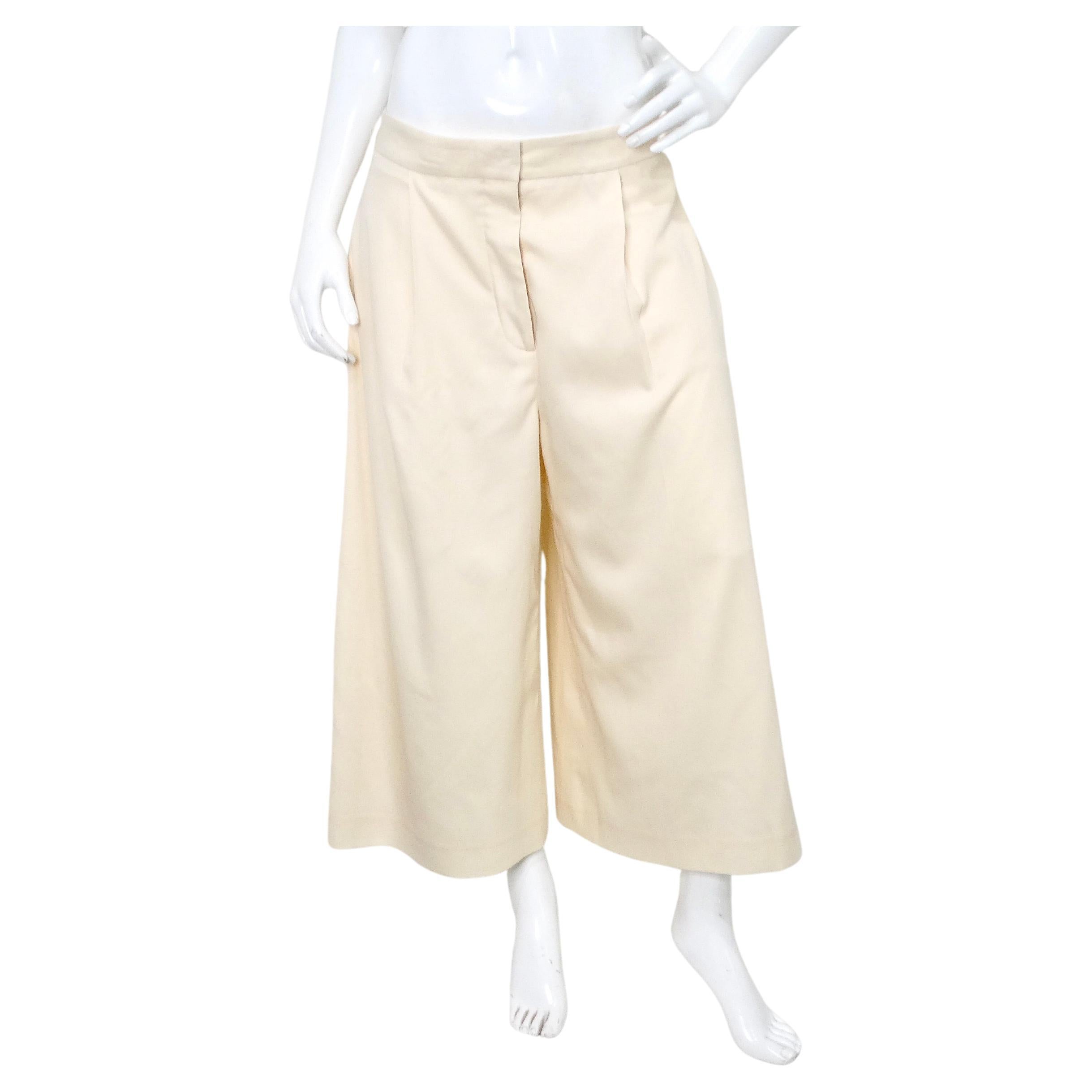 Stella McCartney - Pantalon court à jambes larges - Crème