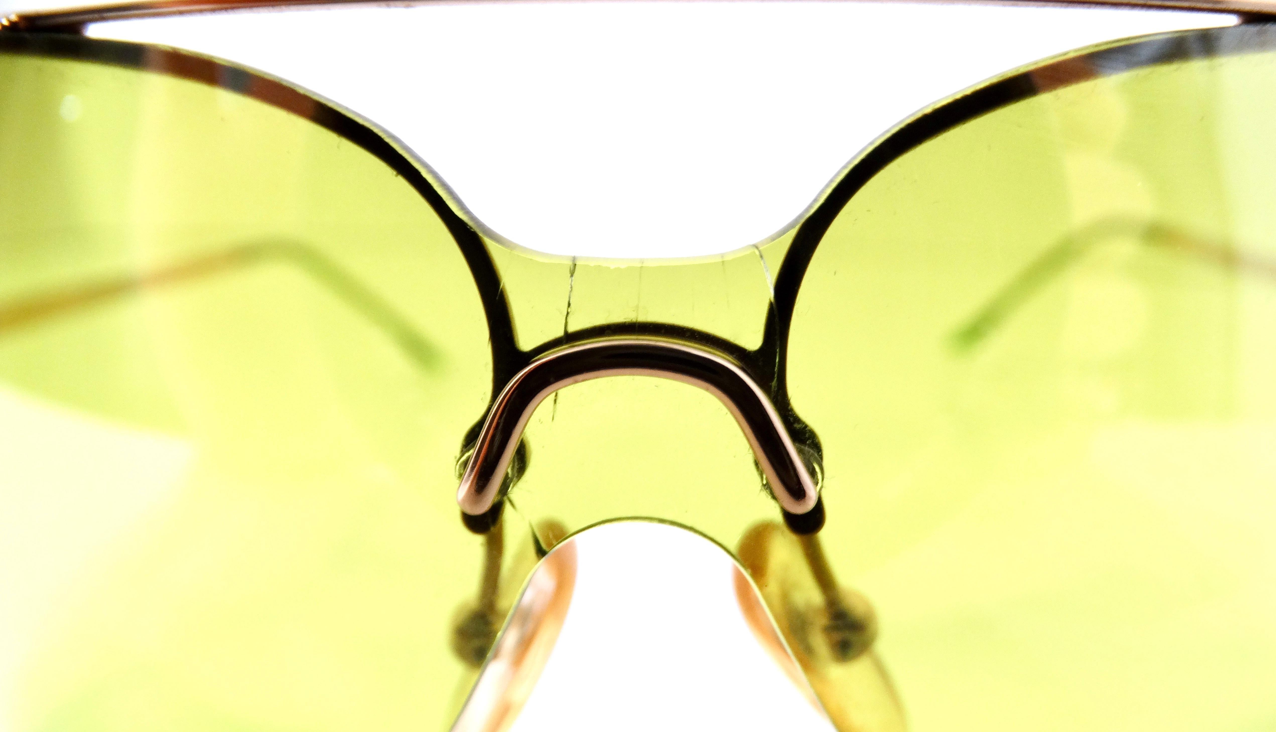 Occhiali da sole aviatore con montatura oversize Dior Fluorescent Geen in vendita 3