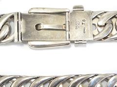 Rare 1970s Gucci Sterling Silver Chain Flat Link Belt