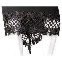 San Carlin Neiman Marcus Strapless Vintage Cocktail Dress With Trellis Lace Trim
