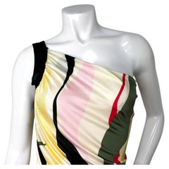 Missoni Multicolor Print One Shoulder Ruched Asymmetrical Dress