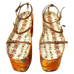 Gucci Hannelore Tokyo Floral Brocade Platform Sandals