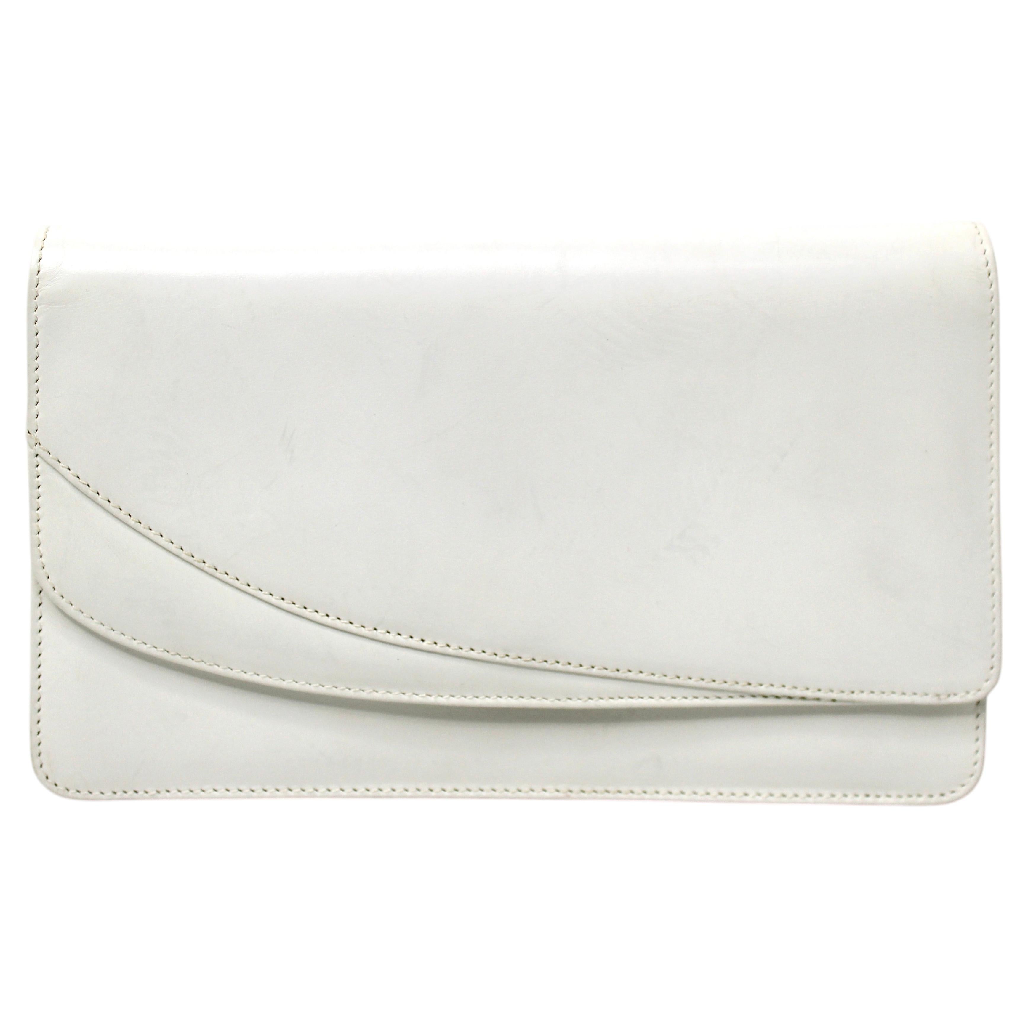 Pochette Gucci in pelle avorio, anni '80 circa