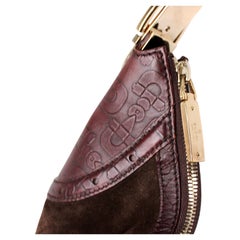 Gucci Brown Suede Horsebit Glam Hobo Bag