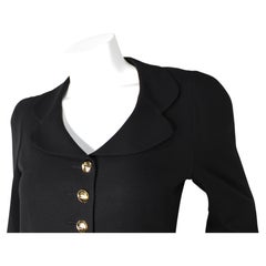 Sonia Rykiel Black Single-Breasted Vintage Jacket With Gold-Tone Buttons