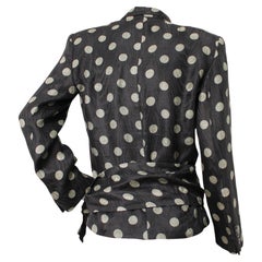 Giorgio Armani Black & Grey Polka-Dot Vintage Wrap Jacket