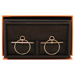 Hermès 18k Rose Gold Small Loop Earrings