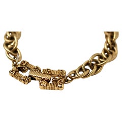 Bracciale Givenchy con catena alla francese placcato in oro 14 carati, anni '70 circa