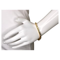 14k Gold Plated Rhinestone Tennis Bracelet circa 1980s
