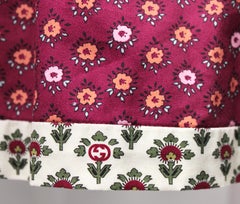 Gucci – Maxirock aus Baumwolle mit Blumenmuster in Bordeaux, A-Linie, ca. 2023