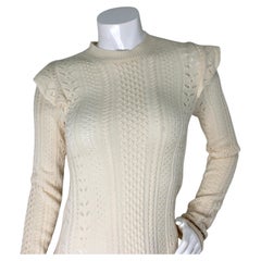 Chloé Wool & Cashmere Blend Cream Knit Long-sleeve Maxi Dress