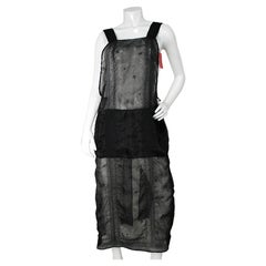 Vestido túnica en capas de organza transparente negro de HaaT by Issey Miyake, de alrededor del año 2000