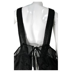 HaaT by Issey Miyake Black Sheer Organza Layering Tunic Dress circa Y2K