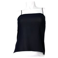 Christian Dior Navy Blue Semi-Sheer Silk Georgette Crepe Blouse circa 2021
