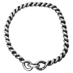 Hermès Torsade MM 925 Sterling Silver Vintage Choker Necklace circa 1990s