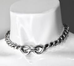 Hermès Torsade MM 925 Sterling Silver Vintage Choker Necklace circa 1990s