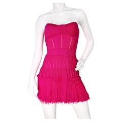 Roberto Cavalli Fuchsia Crinoline Stretch Knit Mini Dress circa 2013-2015
