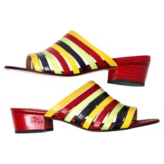Salvatore Ferragamo "Musette" Multi-Color Vintage Y2K Heeled Sandals