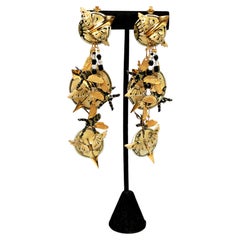 Lunch At The Ritz Celestial Clip-On Vintage Earrings