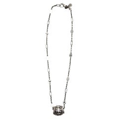 John Hardy Sterling Silver Archival Woven Sphere Cage Pendant Vintage Necklace
