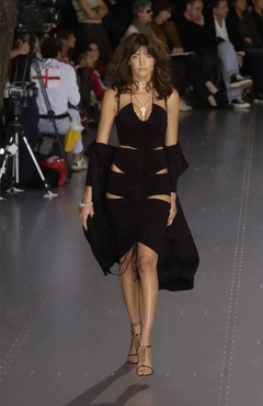 Dolce & Gabbana Runway Black & Gold Chain "Sex & Love" Strappy Heels Circa 2003