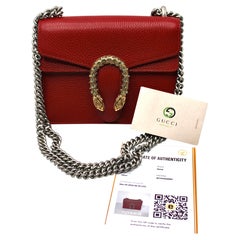 Gucci Dionysus Mini Red Leather Shoulder Bag Circa 2015
