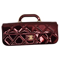 Chanel Bordeaux Metallic Mirror Large Flap Bag With Top Handle Circa 2025
